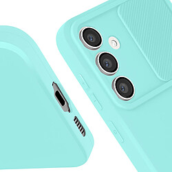 Avizar Coque pour Samsung Galaxy S23 FE Silicone Cache Caméra Coulissant Turquoise pas cher