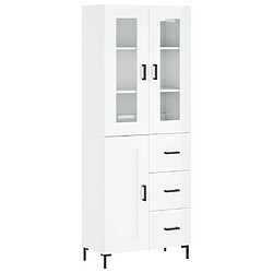 vidaXL Buffet haut Blanc brillant 69,5x34x180 cm Bois d'ingénierie