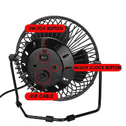 Acheter Universal Horloge USB Ventilateur de refroidissement Horloge de bureau Refroidisseur Horloge LED Température d'affichage Horloge LED USB pour le bureau à domicile | Gadget USB