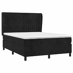 Avis Maison Chic Lit Adulte - Lit simple Lit à sommier tapissier avec matelas moelleux - Meuble de Chambre - Noir 140x200 cm Velours -MN55894