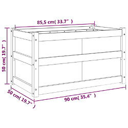 vidaXL Jardinière d'extérieur 90x50x50 cm bois de pin imprégné pas cher