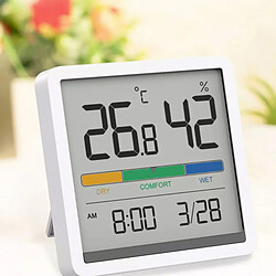 Universal Température et humidité Horloge Maison Intérieur Haute Précision Chambre Bébé Thermomètre C/F 3.34ch Grand écran LCD | Télécommande intelligente pas cher