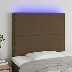 Maison Chic Tête de lit moderne à LED lumineuse pour chambre - Décoration de lit Marron foncé 90x5x118/128 cm Tissu -MN41716