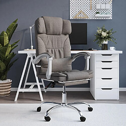 vidaXL Fauteuil de massage inclinable de bureau Taupe Tissu