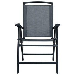 Avis Maison Chic Lot de 2 Chaises de jardin,Fauteuil d'extérieur pliables Textilène Gris -MN82450