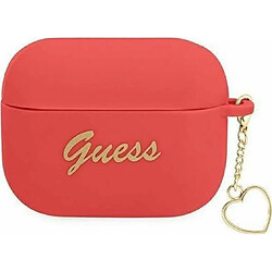 Guess Maroquinerie Guess GUAPLSCHSR Coque de Protection en Silicone pour AirPods Pro Rouge/Rouge