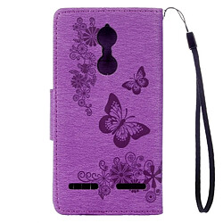 Avis Wewoo Housse Étui Violet pour Lenovo K6 5.0 pouces Papillons Gaufrage en cuir Flip horizontale avec support et Slots de cartes Portefeuille & Longe