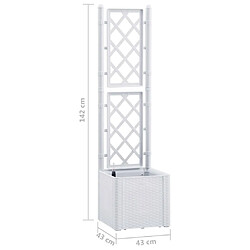 vidaXL Lit surélevé de jardin et treillis et système d'arrosage Blanc pas cher