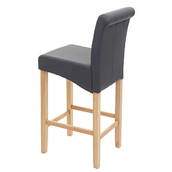 Acheter Mendler Tabouret de bar HWC-C33, tabouret de comptoir, bois ~ gris mat, pieds clair, similicuir