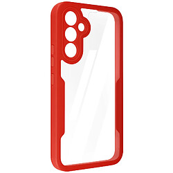 Avizar Coque 360° pour Galaxy A34 5G Dos Rigide Protection Écran Souple Contour Rouge