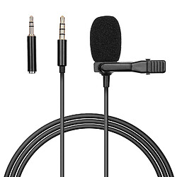 Universal Condensateur omnidirectionnel microphone à pince col avec pare-brise mousse 3,5 mm TRRS 3,5 mm adaptateur TRS 3 m câble