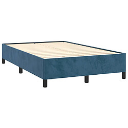 Acheter Maison Chic Lit adulte- Lit + matelas,Sommier à lattes de lit et matelas bleu foncé 120x190cm velours -GKD15798