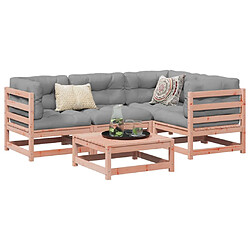 vidaXL Salon de jardin 5 pcs et coussins bois massif sapin de douglas