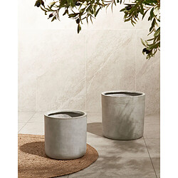 Beliani Cache-pot 34 x 34 x 33 cm gris MESSENE