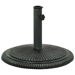 vidaXL Socle de parasol Vert 45x45x30 cm Fonte