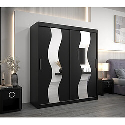 Abiks Meble Armoire Sewilla à portes coulissantes 200/180/62 2 portes (noir/noir)