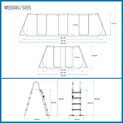 Acheter Piscine Tubulaire Rectangulaire Bestway Power Steel 412x201x122cm Filtre à Cartouche Échelle et Distributeur de Produits