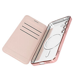 Avizar Étui Clapet pour Samsung S24 Compatible MagSafe Protection RFID Rose Poudré