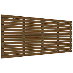 vidaXL Tête de lit murale Marron miel 206x3x91,5 cm Bois massif de pin