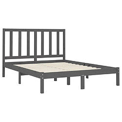 Avis vidaXL Cadre de lit sans matelas gris 120x200 cm bois massif