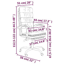 vidaXL Fauteuil inclinable de bureau Blanc Similicuir pas cher