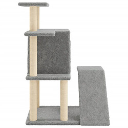 Arbre à chat avec griffoirs,niche pour chat en sisal gris clair 97 cm -MN79421 pas cher