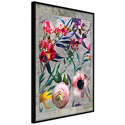 Paris Prix Affiche Murale Encadrée Scattered Flowers 20 x 30 cm Noir