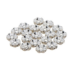 100pcs 8mm alliage d'argent rhinestone perles spacer bricolage trouver une fleur