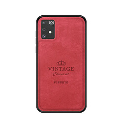 Coque en TPU + PU hybride anti-chute rouge pour votre Samsung Galaxy A91/S10 Lite