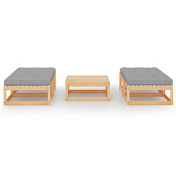 Maison Chic Salon de jardin 5 pcs + coussins - Mobilier/Meubles de jardin - Table et chaises d'extérieur Bois de pin massif -MN99716