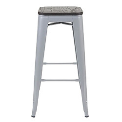 Acheter Mendler Tabouret de bar HWC-A73, avec siège en bois, métal, style industriel ~ gris