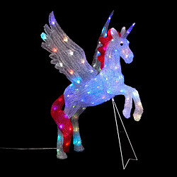 Sujet lumineux Licorne multicolore - Fééric Christmas