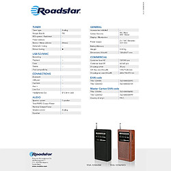 Avis Radio FM Analogique Portable, Fonctionnant sur Piles, Prise Casque Petite Légère, , Bois, Roadstar, TRA-1230WD