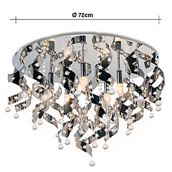 Avis Lustre plafonnier moderne XXL 80 Cm en métal chromé luminaire de plafond Design comptaible LED