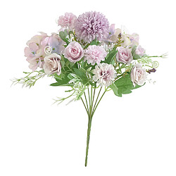 Bouquet de fleurs de rose artificiel mariage maison Floral Decor violet clair