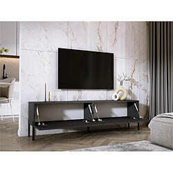 Acheter 3XELIVING Meuble TV en couleur Anthracite avec pieds droits en noir, D: l : 170 cm, H : 52 cm, P : 32 cm