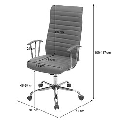 Decoshop26 Chaise fauteuil de bureau sur roulettes pivotant hauteur réglable en synthétique blanc 04_0001770 pas cher