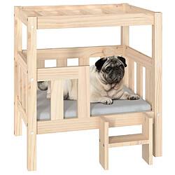 Avis vidaXL Lit pour chien 65,5x43x70 cm Bois de pin solide