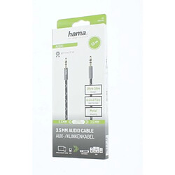 HAMA Câble audio, jack mâle 3,5 mm/con. mâle, stéréo, métal., doré, 1,5 m