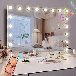 FENCHILIN DC117-36 Miroir de maquillage Grand 80*58CM Haut-parleur Bluetooth