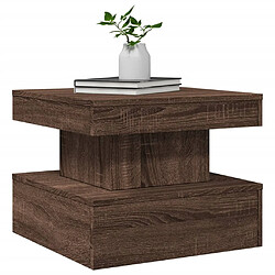 Avis ComfortXL Table Basse Avec Lumières LED Chêne Marron 50x50x40 Cm