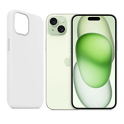 Coque de protection souple silicone Blanc pour iPhone 15 Plus 6.7" - VISIODIRECT -