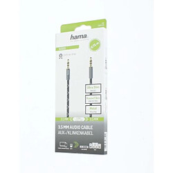 HAMA Câble audio, jack mâle 3,5 mm/con. mâle, stéréo, métal., doré, 0,75 m