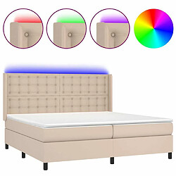 Sommier à lattes et matelas LED,Cadre à lattes de lit pour Adulte Cappuccino 200x200 cm -MN11278