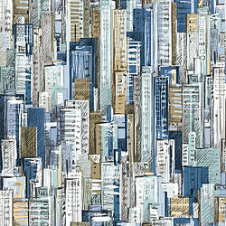 Noordwand Papier peint Friends & Coffee Cities and Skyline Bleu