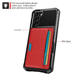 Coque en TPU + PU antichoc avec béquille rouge pour votre Samsung Galaxy S22 5G