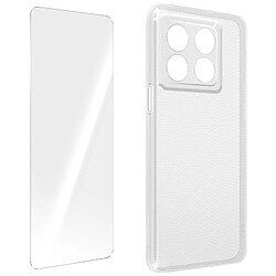 Avizar Coque pour Oneplus 10T Silicone Gel et Film Verre Trempé 9H transparent