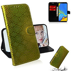 Wewoo Housse Coque Pour Galaxy A9 2018 étui en cuir PU avec boucle magnétique coloré de couleur horizontale support et fentes cartes et portefeuille et lanière or