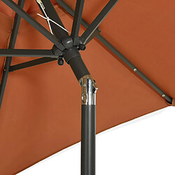 Helloshop26 Parasol avec lumières led terre cuite 200 x 211 cm aluminium 02_0008095 pas cher