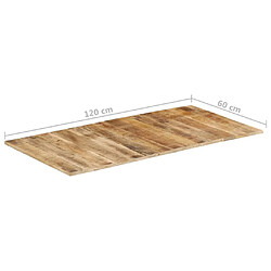 vidaXL Dessus de table 120x60x(1,5-1,6) cm Bois de manguier brut pas cher